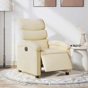 vidaXL Electric Recliner Chair Adjustable Armchair for Elderly Cream Fabric