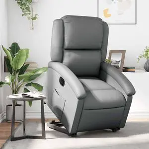 vidaXL Electric Stand up Recliner Chair Power Lift Armchair Gray Faux Leather