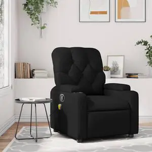 vidaXL Massage Recliner Chair Reclining Armchair for Elderly Black Faux Leather