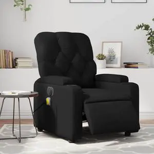 vidaXL Electric Massage Recliner Chair Reclining Armchair Black Faux Leather