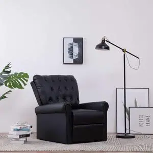 vidaXL Reclining Chair Reclining Chair for Living Room Black Faux Leather