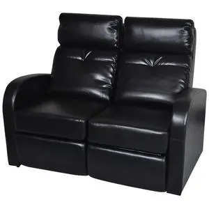 vidaXL 2-Seater Home Theater Recliner Sofa Loveseat Furniture Black Faux Leather