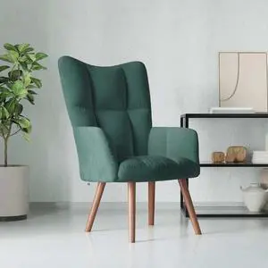 vidaXL Relaxing Chair Accent Living Room Seating Furniture Dark Green Velvet