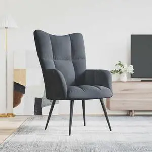 vidaXL Relaxing Chair Accent Seating Living Room Furniture Dark Gray Velvet