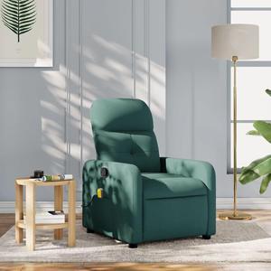 vidaXL Massage Recliner Chair Reclining Armchair for Elderly Dark Green Fabric