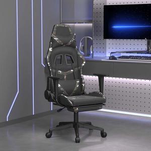 vidaXL Massage Gaming Chair for Adult, Reclining Computer Chair with Footrest and Headrest, Height Adjustable Office Chair with 360°-Swivel Castors, Black and Camouflage Faux Leather