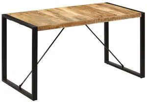 vidaXL Solid Mango Wood Dining Table 55.1" Kitchen Dinner Dining Room Home