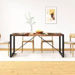 vidaXL Dining Table Solid Reclaimed Wood Vintage 70.9" Kitchen Dining Room