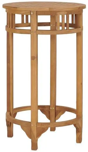 vidaXL Bar Table Round Wooden Bistro Pub Bar Table Furniture Solid Wood Teak