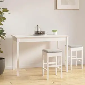 vidaXL Dining Table Multifunctional Restaurant Furniture White Solid Wood Pine