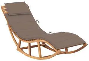 vidaXL Patio Lounge Chair Outdoor Chaise Lounge with Cushion Solid Teak Wood