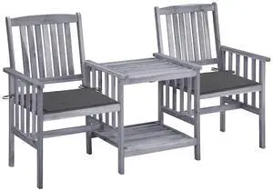 vidaXL Patio Bistro Set Table and Chairs Conversation Set Solid Wood Acacia