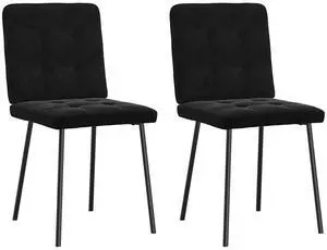 vidaXL Dining Chairs 2 pcs Black Velvet dinner chair kitchen chair dining seat
