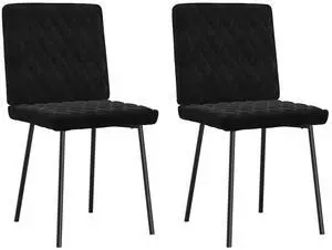 vidaXL Dining Chairs 2 pcs Black Velvet dinner chair kitchen chair dining seat