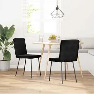 vidaXL Dining Chairs 2 pcs Black Velvet dinner chair kitchen chair dining seat