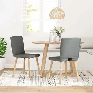 vidaXL Dining Chairs 2 pcs Dark Gray Fabric dinner chair kitchen chair