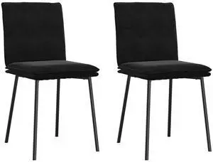 vidaXL Dining Chairs 2 pcs Black Velvet dinner chair kitchen chair dining seat