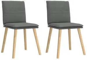 vidaXL Dining Chairs 2 pcs Dark Gray Fabric dinner chair kitchen chair