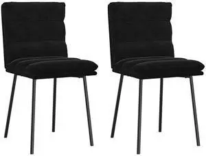 vidaXL Dining Chairs 2 pcs Black Velvet dinner chair kitchen chair dining seat