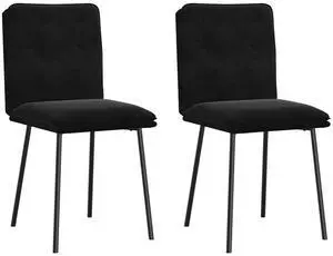 vidaXL Dining Chairs 2 pcs Black Velvet dinner chair kitchen chair dining seat