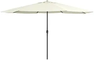 vidaXL Outdoor Umbrella Parasol with Crank Patio Sunshade 157.5" Sand White vidaXL Outdoor Umbrella Parasol with Crank Patio Sunshade 157.5" Sand White