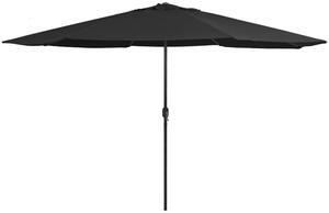 vidaXL Garden Parasol with Metal Pole Patio Umbrella Sunshade 153.5" Black