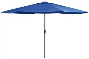 vidaXL Garden Parasol with Metal Pole Patio Umbrella Sunshade 153.5" Azure Blue