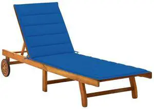 vidaXL Sun Lounger Outdoor Chaise Lounge Chair with Cushion Solid Wood Acacia
