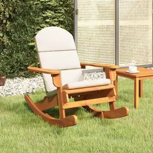 vidaXL Adirondack Rocking Chair Porch Rocker with Cushions Solid Wood Acacia