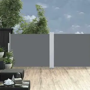 vidaXL Retractable Side Awning Folding Privacy Screen 55.1"x472.4" Anthracite