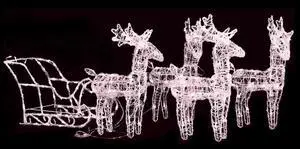 vidaXL Reindeers & Sleigh Christmas Decoration 110.2"x11"x21.7" Acrylic