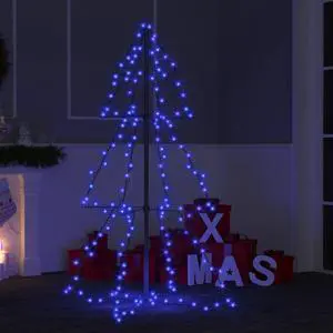 vidaXL Christmas Cone Tree Artificial Xmas Tree with LEDs Christmas Lighting