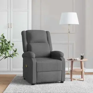 vidaXL Massage Chair Adjustable Reclining Seating Furniture Dark Gray Fabric