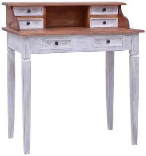 vidaXL Writing Desk with Drawers Secretaire Computer Desk Solid Mahogany Wood