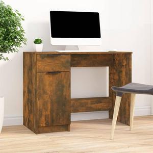 vidaXL Desk Computer Table Furniture for Home Office Smoked Oak Engineered Wood