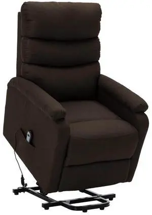 vidaXL Stand Up Chair Dark Brown 100% Polyester, Wood, Metal Standard