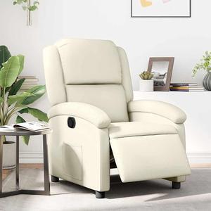 vidaXL Electric Recliner Chair Reclining Armchair for Elderly Cream Faux Leather