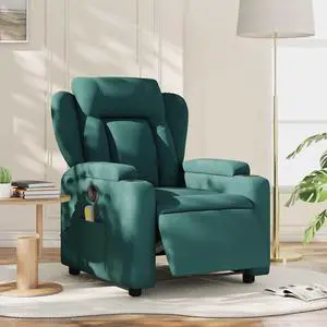 vidaXL Electric Massage Recliner Chair Dark Green