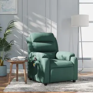 vidaXL Massage Recliner Chair Dark Green