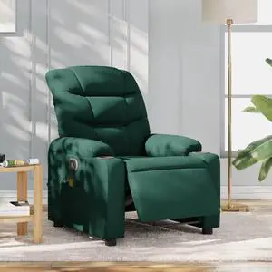 vidaXL Electric Massage Recliner Chair Dark Green