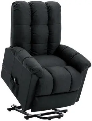 vidaXL Recliner Electric Power Lift Recliner Chair for Elderly Dark Gray Fabric