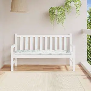 vidaXL Garden Bench Cushion Green leaf pattern Oxford fabric