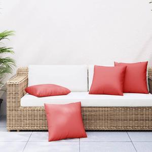vidaXL Throw Pillow Set of 4 Red 100% polyester 23.6"" x 23.6