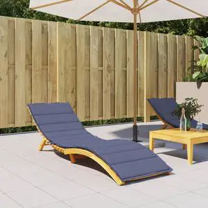 vidaXL Sun Lounger Cushion Navy Blue Oxford Fabric (100% Polyester) Large