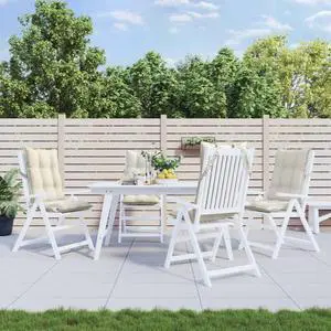 vidaXL Highback Chair Cushion Set of 4 Cream