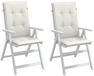 vidaXL Highback Chair Cushion Set of 2 Melange cream