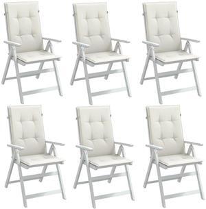 vidaXL Highback Chair Cushion Set of 6 Melange cream 100% polyester
