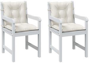 vidaXL Lowback Chair Cushion Set of 2 Melange cream 100% polyester
