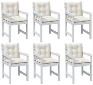 vidaXL Lowback Chair Cushion Set of 6 Melange cream 100% polyester