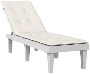 vidaXL Deck Chair Cushion Melange Cream (75+105)x50x4 cm Fabric